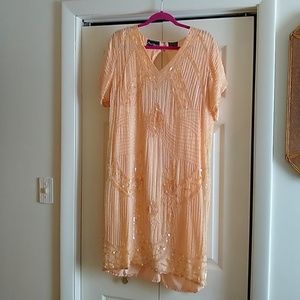 Vintage flapper beaded sheath dress